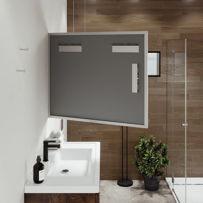 Eviva Vista Brushed Nickel Metal Framed Mirror