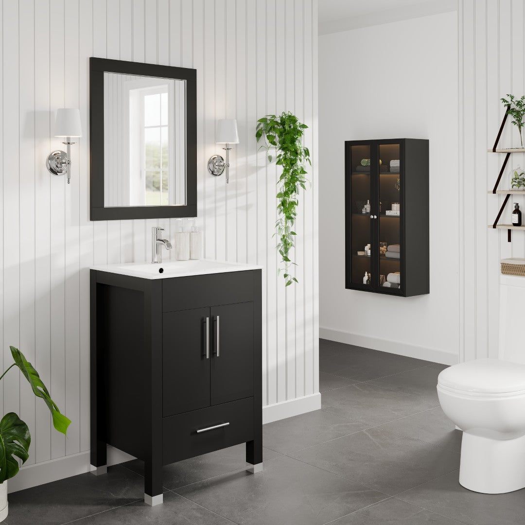 Eviva Aberdeen 72" x 30" Rectangular White Wooden Framed Mirror