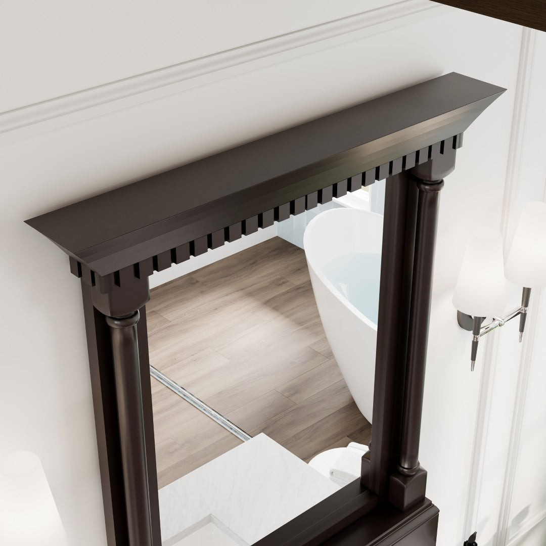 Eviva Preston Aged Chocolate Solid Wood Framed Mirror