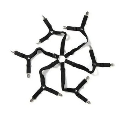 Non-Slip Bed Sheet Grippers With 12 Adjustable Elastic Clips for Mattress