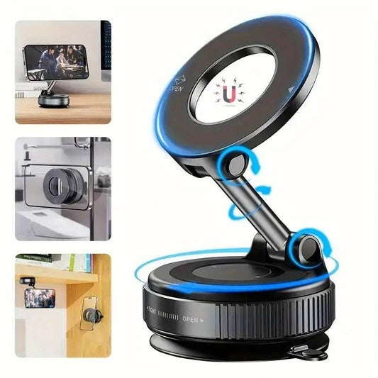 Magnetic Car Phone Mount – 360° Foldable Aluminum Holder