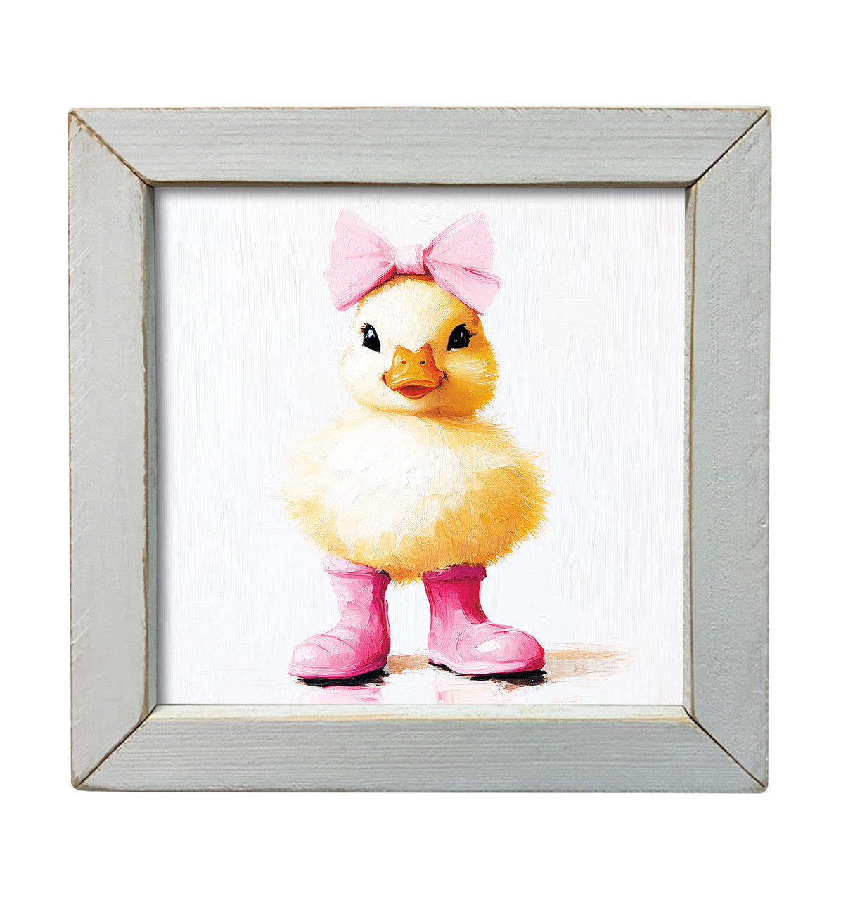 12" x 12" Pink Bow Duck Wall Art