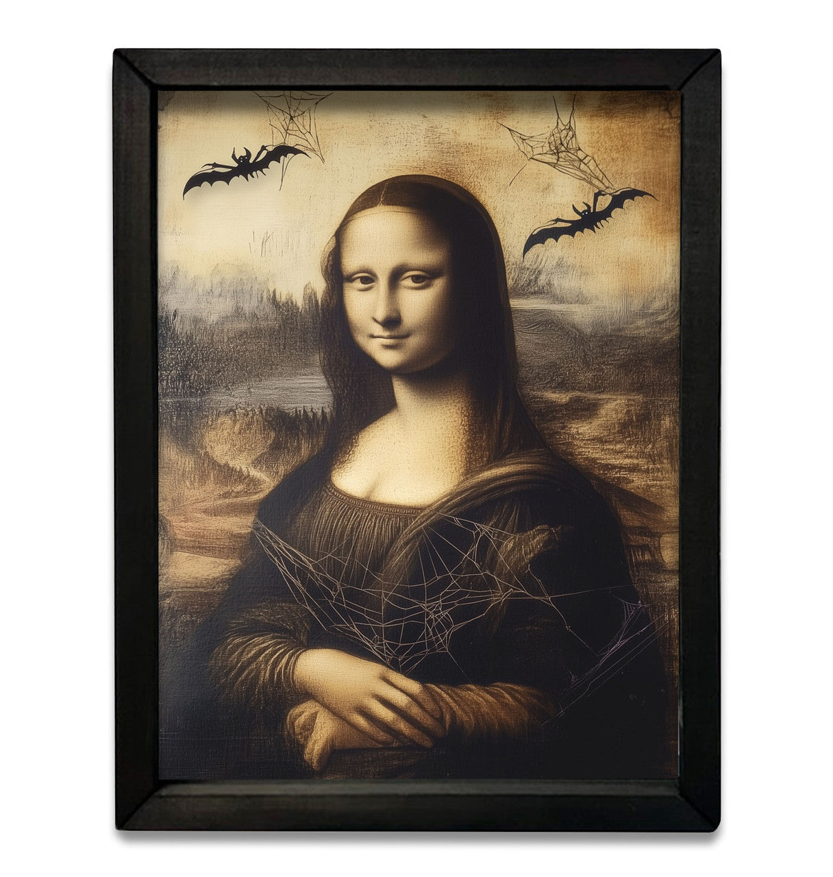 18X24 SPOOKY MONA LISA BOXWOOD FRAME