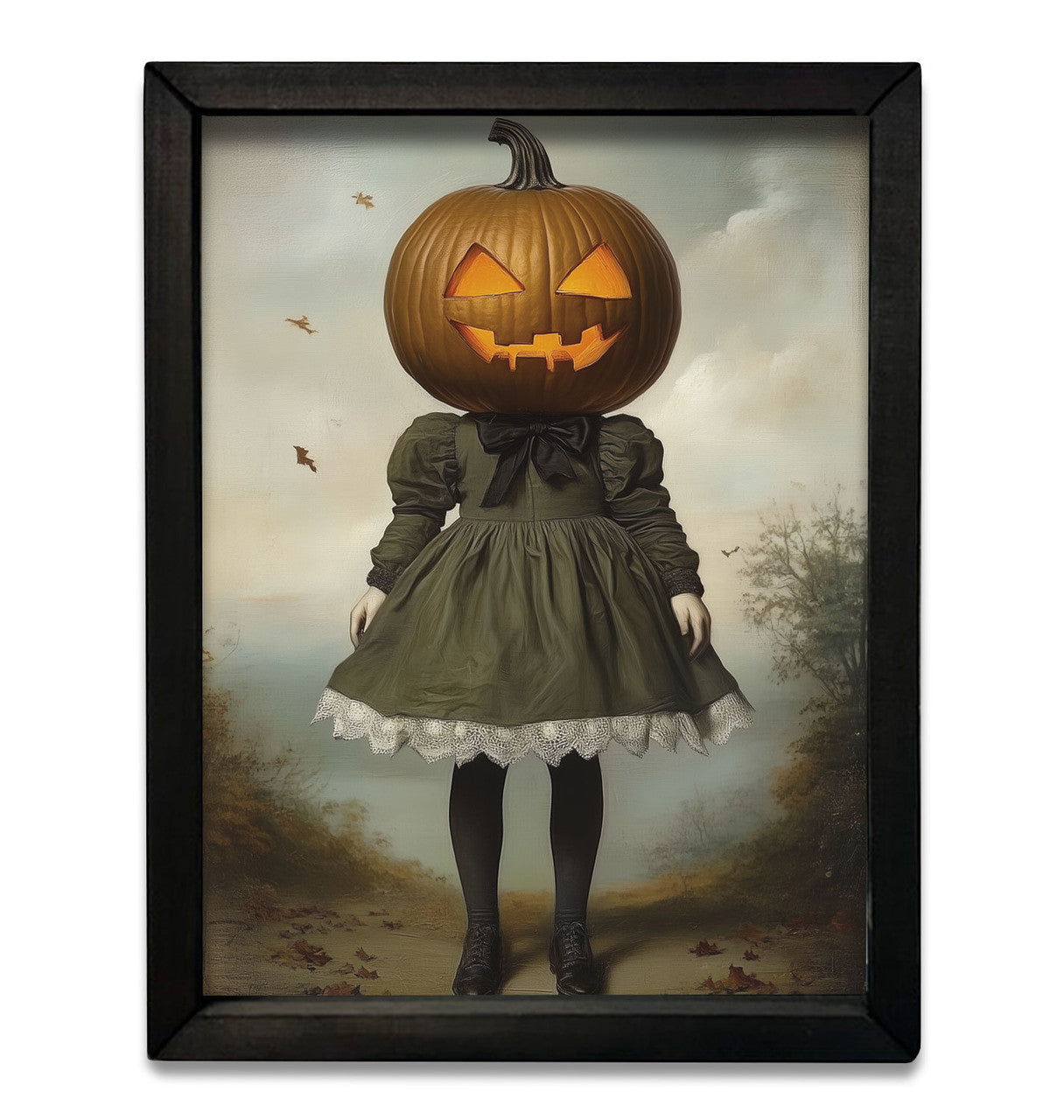 12x16 PUMPKIN GIRL BOXWOOD FRAME