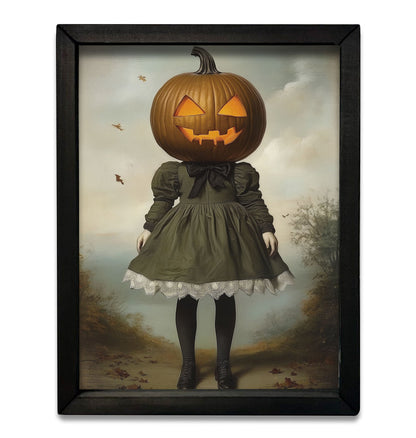 12x16 PUMPKIN GIRL BOXWOOD FRAME