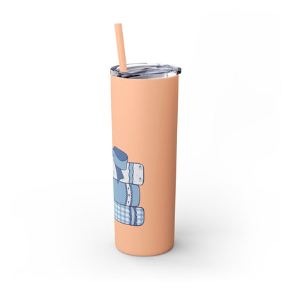Customizable: Girly Book Club Skinny Tumbler with Straw, 20oz | Perfect for Events, Gifts, Coffee, and Summer Drinks