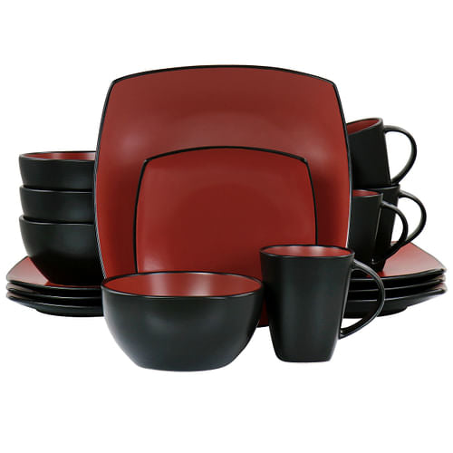 Gibson Elite Soho Lounge 16 Piece Matte Glazed Stoneware Dinnerware
