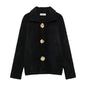 Autumn Women Elegant Knitted Cardigan Floral Button