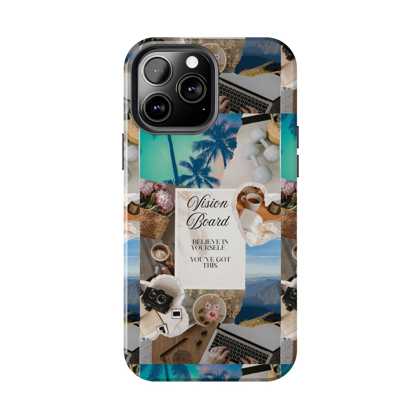 Inspiring Vision Board Phone Case, Motivational Tough Case, Adventurous Gift for Her, Self-Care, Dream Big, Unique Phone Accessory