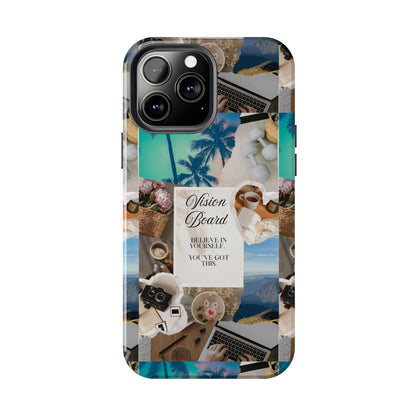 Inspiring Vision Board Phone Case, Motivational Tough Case, Adventurous Gift for Her, Self-Care, Dream Big, Unique Phone Accessory