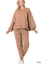 ZENANA Balloon Sleeve Sweatshirt & Sweatpants Set
