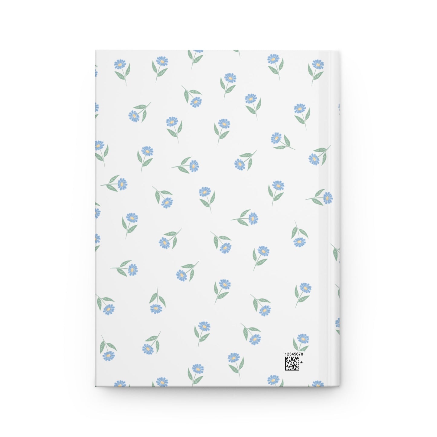 Customizable Blue Floral Hardcover Journal
