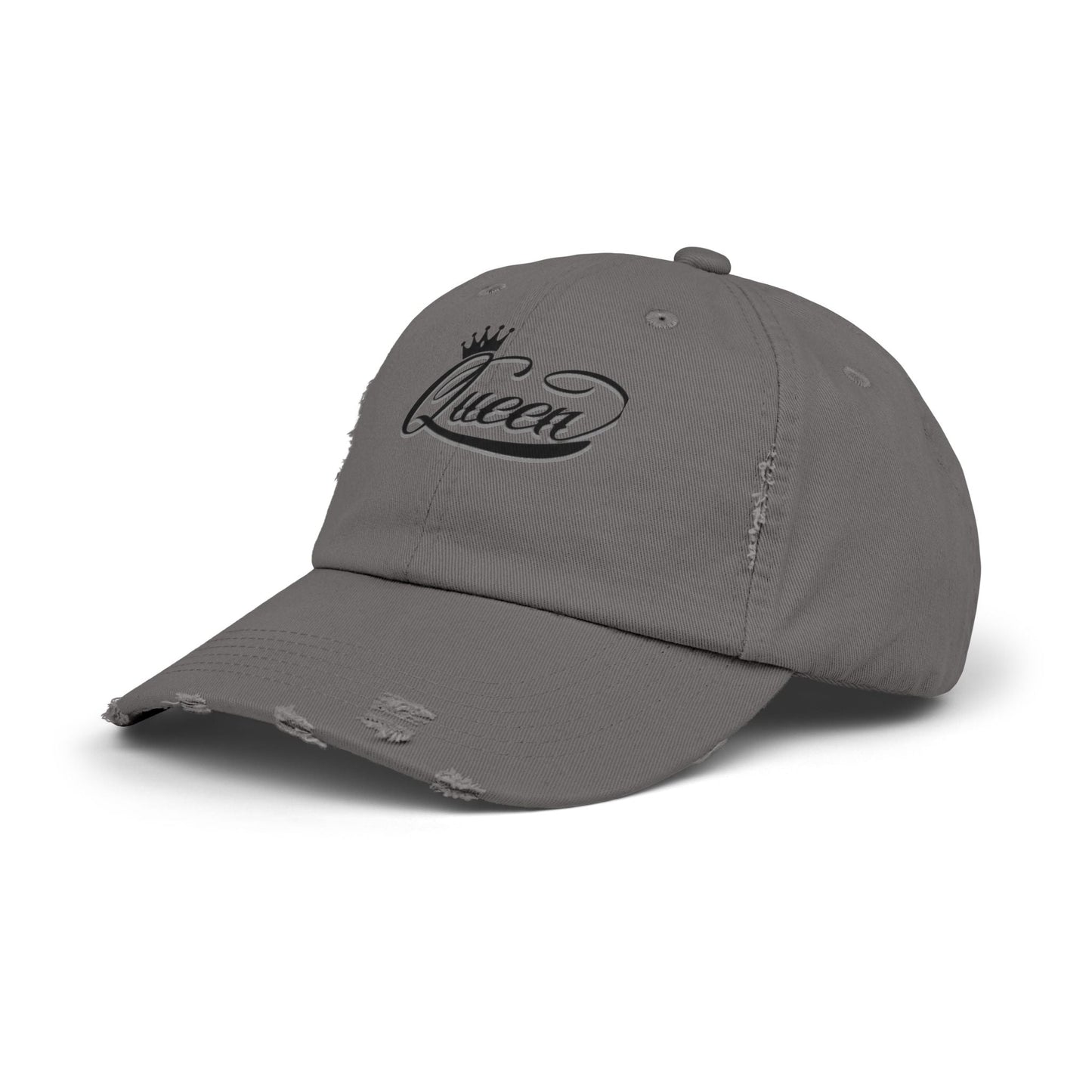 Distressed Queen Cap - Vintage Style Unisex Baseball Hat, Hip Hop Headgear & Streetwear Fashion Accessory
