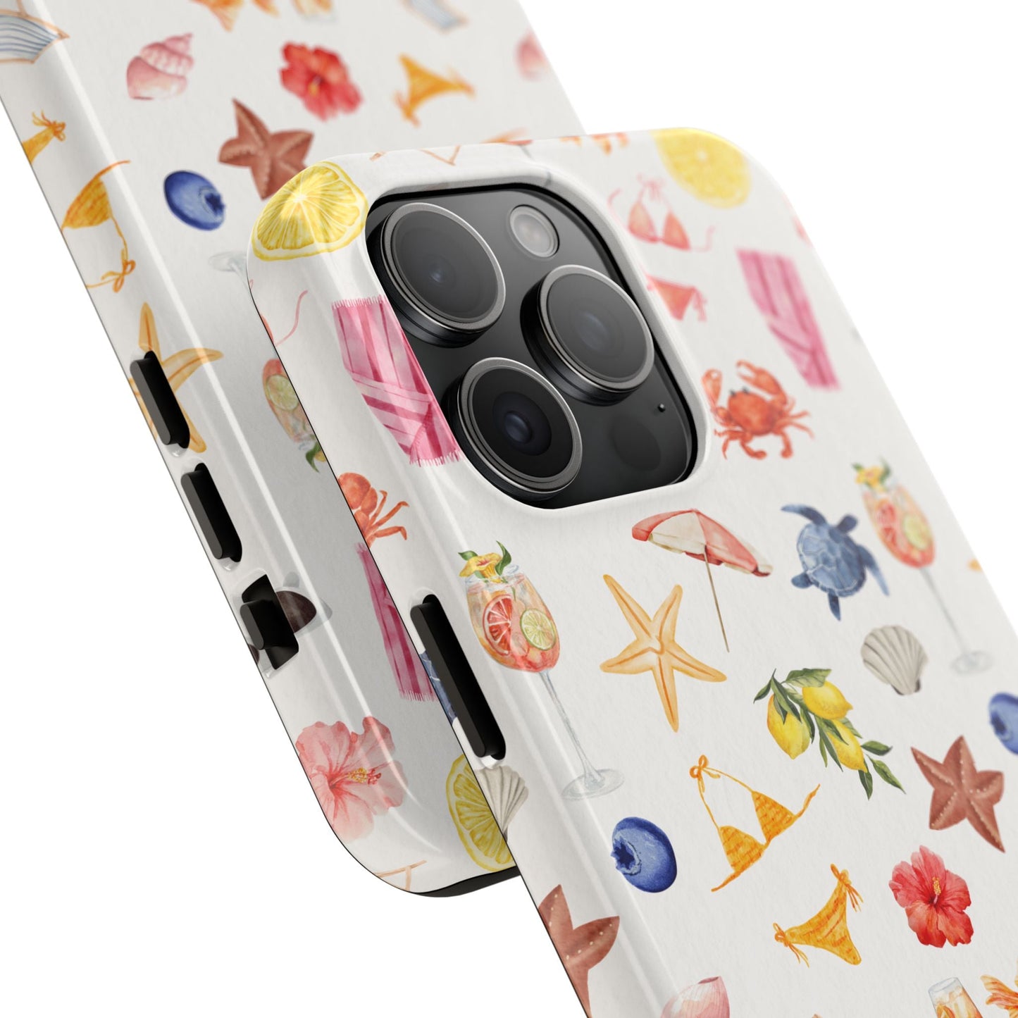 Customizable: Tropical Summer Phone Case, Vivid Coastal Design, Perfect Gift for Beach Lovers, Vacation Memories, Durable Tough Cases