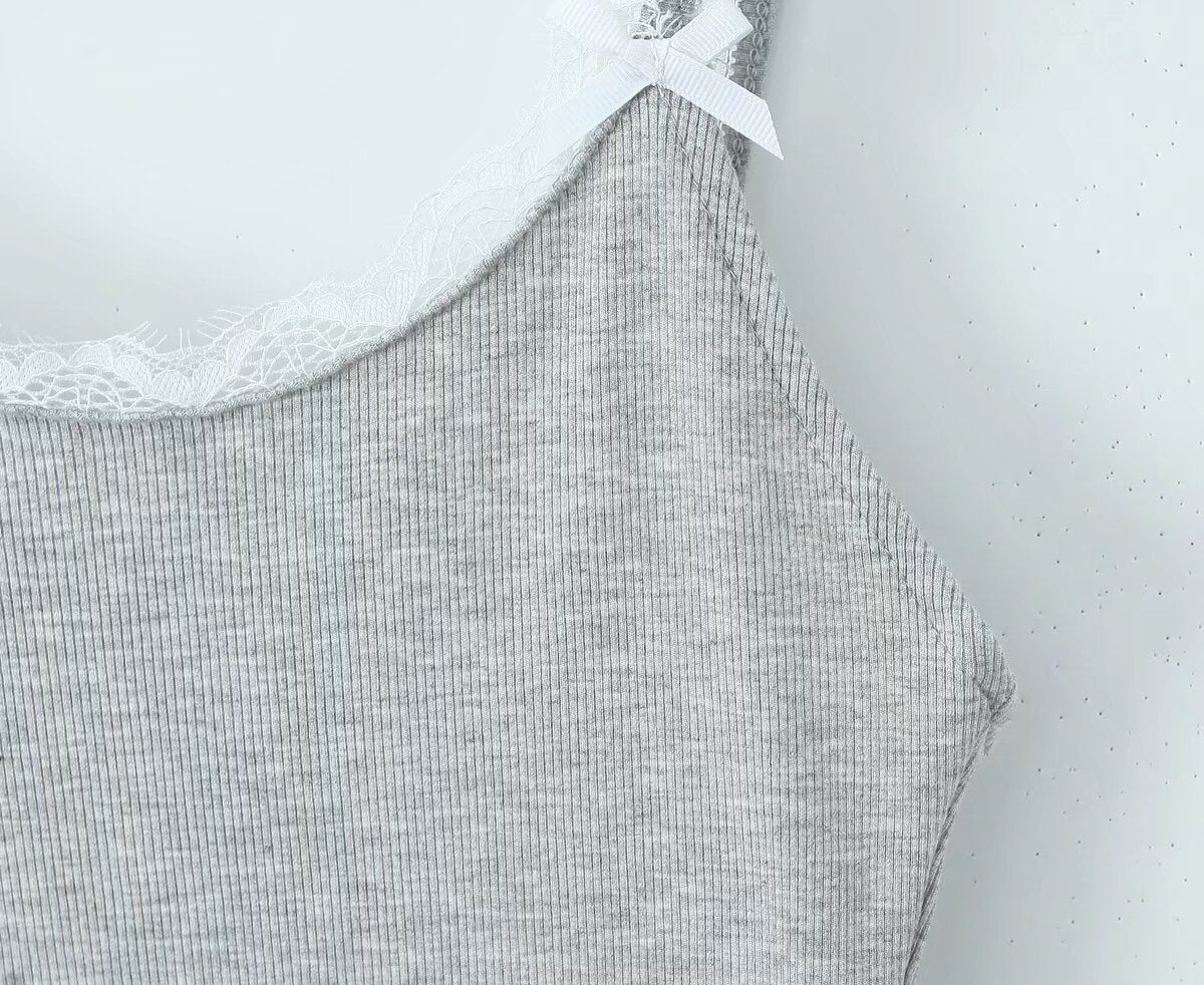 Summer Sexy Contrast Color Lace Splicing Sling Jumpsuit Backless Slim Fit Base Shorts Women