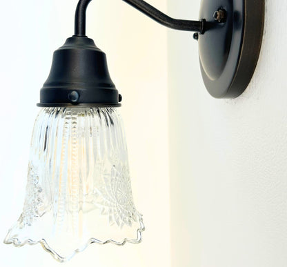 Antique Diamond Floral Flare Wall Sconce Light