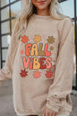 Apricot Twisted Rib FALL VIBE Graphic Baggy Sweatshirt