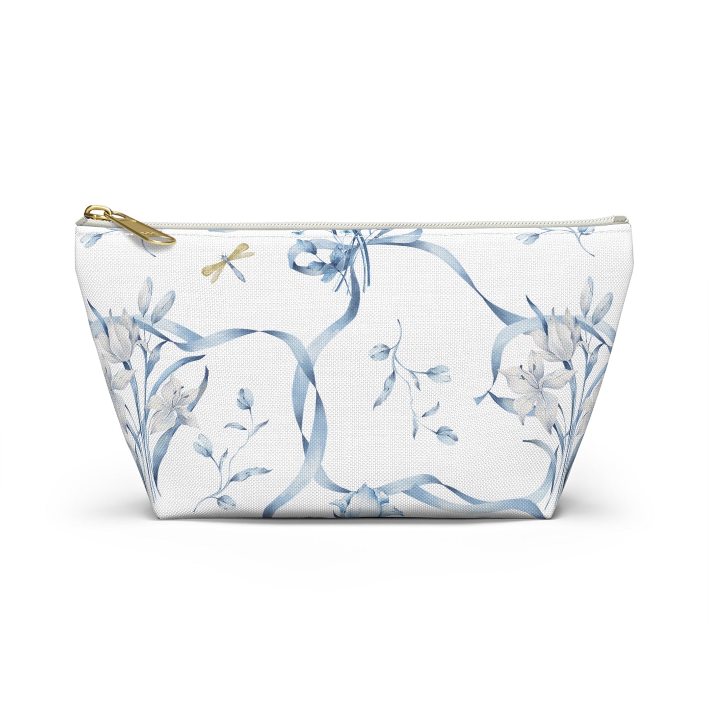 Customizable: Floral T-bottom Accessory Pouch | Gift for Her, Makeup Bag, Travel Organizer, Storage Solution, Spring Decor