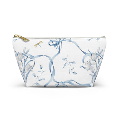 Customizable: Floral T-bottom Accessory Pouch | Gift for Her, Makeup Bag, Travel Organizer, Storage Solution, Spring Decor