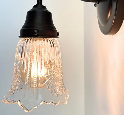 Antique Diamond Floral Flare Wall Sconce Light