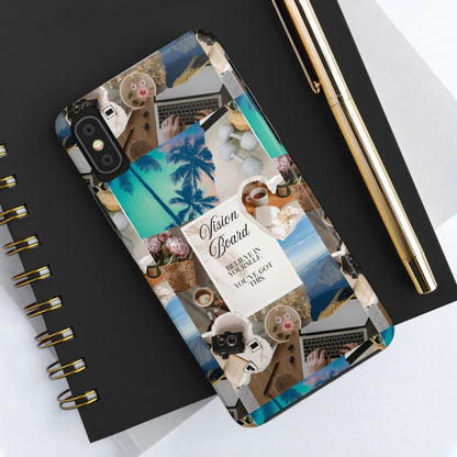 Inspiring Vision Board Phone Case, Motivational Tough Case, Adventurous Gift for Her, Self-Care, Dream Big, Unique Phone Accessory