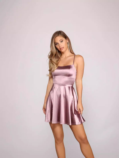Spring Summer Sleeveless Sexy Suspenders Cocktail Dress
