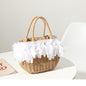 Straw Bag Women Fairy Feather Model Straw Bag Woven Bag Handbag Travel Bag Vacation Beach Bag