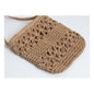 Wooden Bead Tassel Straw Bag Hollow Out Cutout Floral Crossbody Bag Tassel Straw Bag Woven Bag Holiday Beach Bag