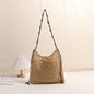 Summer Straw Woven Bag With Lace Up Pattern Suitable For Women Beach Vacation Beach Bag