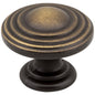 1-1/4" Diameter Satin Nickel Stacked Bremen 2 Cabinet Knob