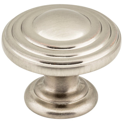 1-1/4" Diameter Satin Nickel Stacked Bremen 2 Cabinet Knob