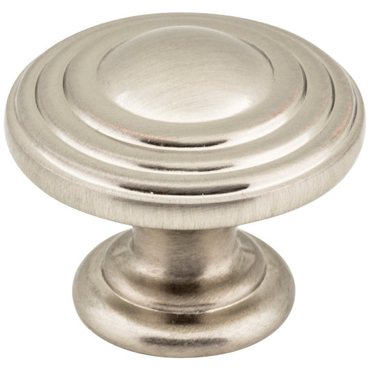 1-1/4" Diameter Satin Nickel Stacked Bremen 2 Cabinet Knob