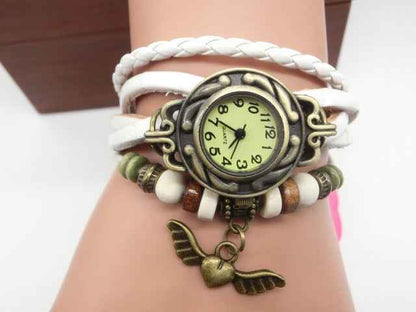 Vintage Heart Bracelet Watch - Casual Flying Pendant Timepiece
