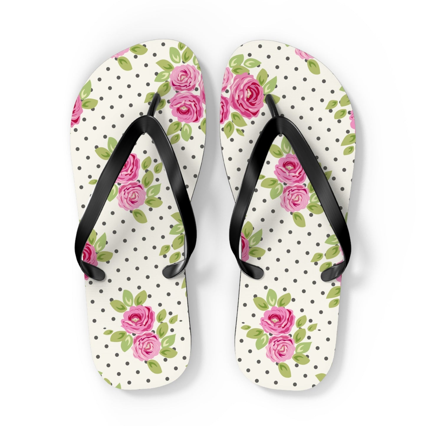 Customizable: Floral Flip Flops, Comfortable Summer Sandals, Beach Footwear, Gift for Vacation, Floral Patterns