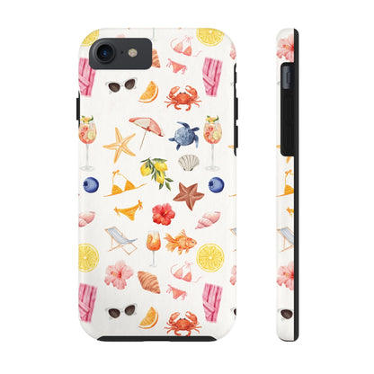 Customizable: Tropical Summer Phone Case, Vivid Coastal Design, Perfect Gift for Beach Lovers, Vacation Memories, Durable Tough Cases