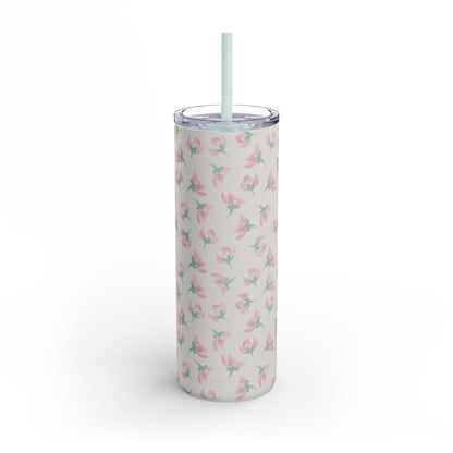 Customizable: Floral Pattern Tumbler, Personalized Gift for Coffee Lovers, Travel Mug for Women, Insulated Drinkware, Trendy Water Bottle