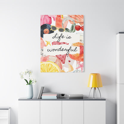 Life is Wonderful Canvas Wall Art, Colorful Decor, Inspirational Gift, Home Display, Summery Wall Art, Motivational Print