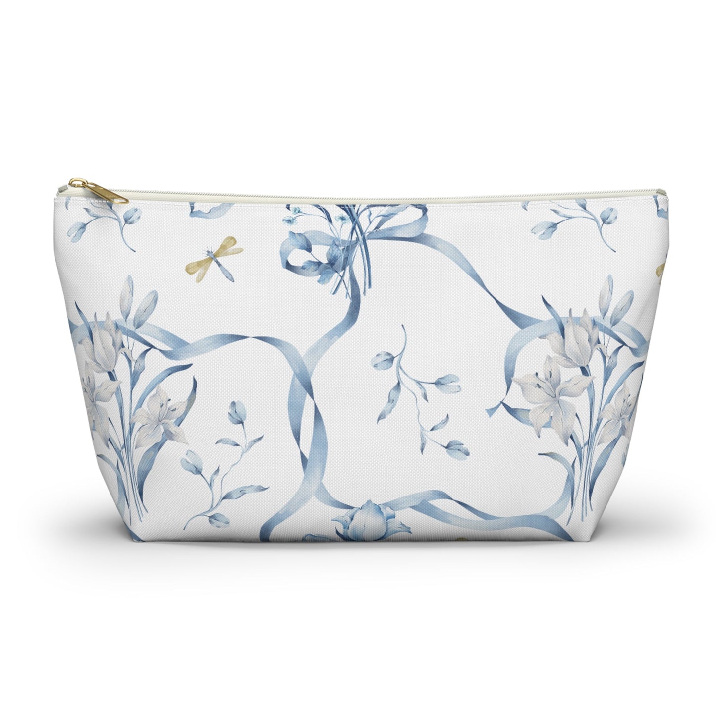 Customizable: Floral T-bottom Accessory Pouch | Gift for Her, Makeup Bag, Travel Organizer, Storage Solution, Spring Decor