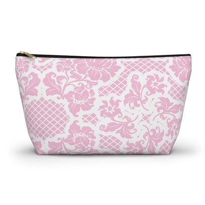 Customizable: Chic Floral Accessory Pouch | Makeup Bag, Organizer, Travel Essentials, Gift for Her, Pink Floral Design