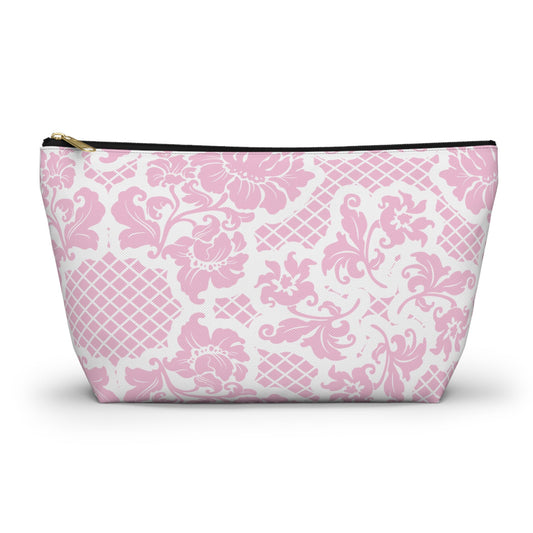 Customizable: Chic Floral Accessory Pouch | Makeup Bag, Organizer, Travel Essentials, Gift for Her, Pink Floral Design