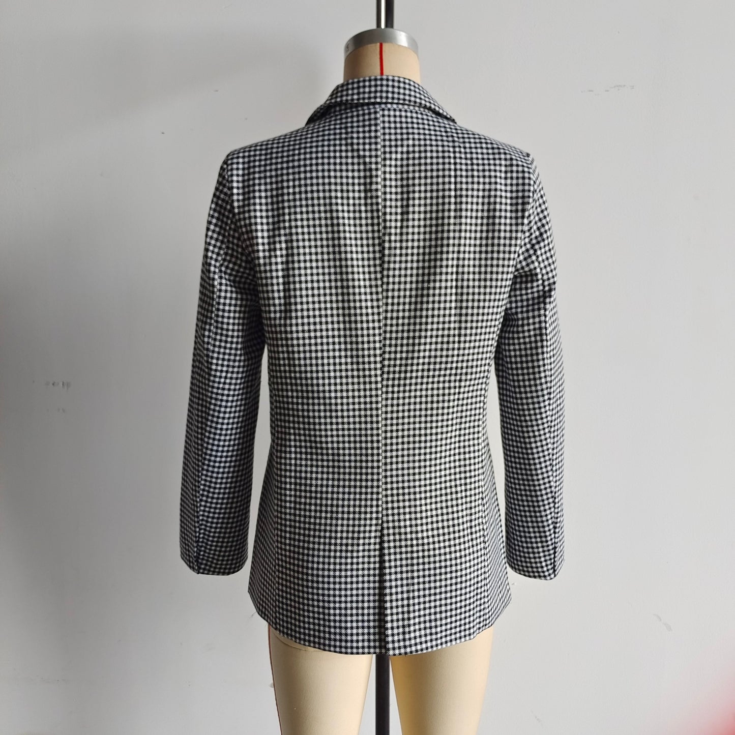 Women Autumn Plaid Double Breasted Coat Personalized Blazers