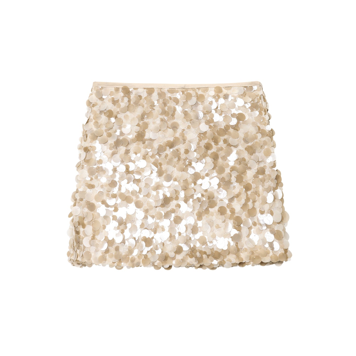 Women Clothing Fashionable Temperamental All Match Daily Wear Solid Color Sequ Mini Skirt