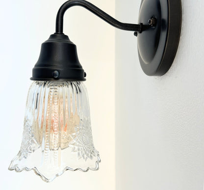 Antique Diamond Floral Flare Wall Sconce Light