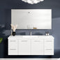 Eviva Vista Brushed Nickel Metal Framed Mirror