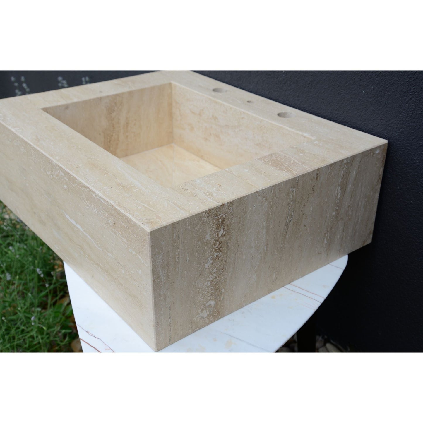 HANDCRAFTED CUSTOM TRAVERTINE SINK (TR-055)