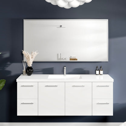 Eviva Vista Brushed Nickel Metal Framed Mirror