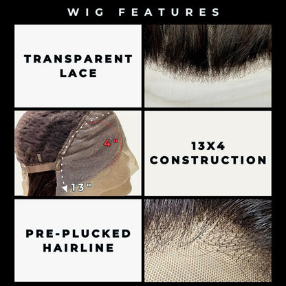 Blonde Body Wave 13x4 Transparent Lace Front Human Hair Wig