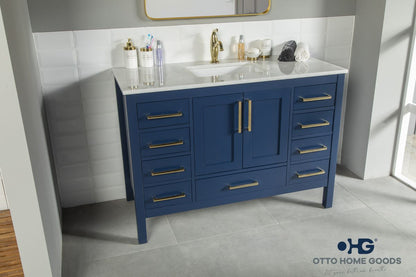 Ashley 48" Blue Bathroom Cabinet | Hardware | Kitchen + Metal