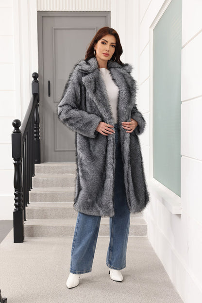 Long Women Clothing Faux Fur Coat Thickened Young Fur Coat Fashionable Jacket