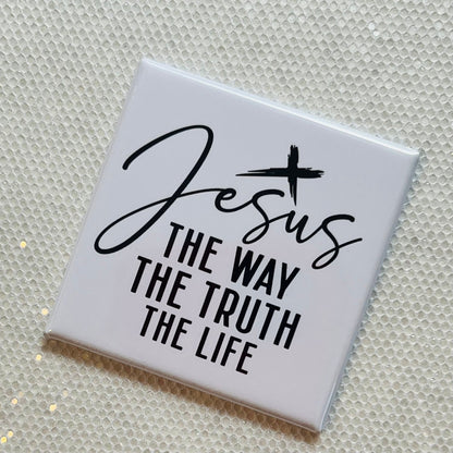 JESUS, THE WAY, THE TRUTH, THE LIFE 2x2" MAGNET